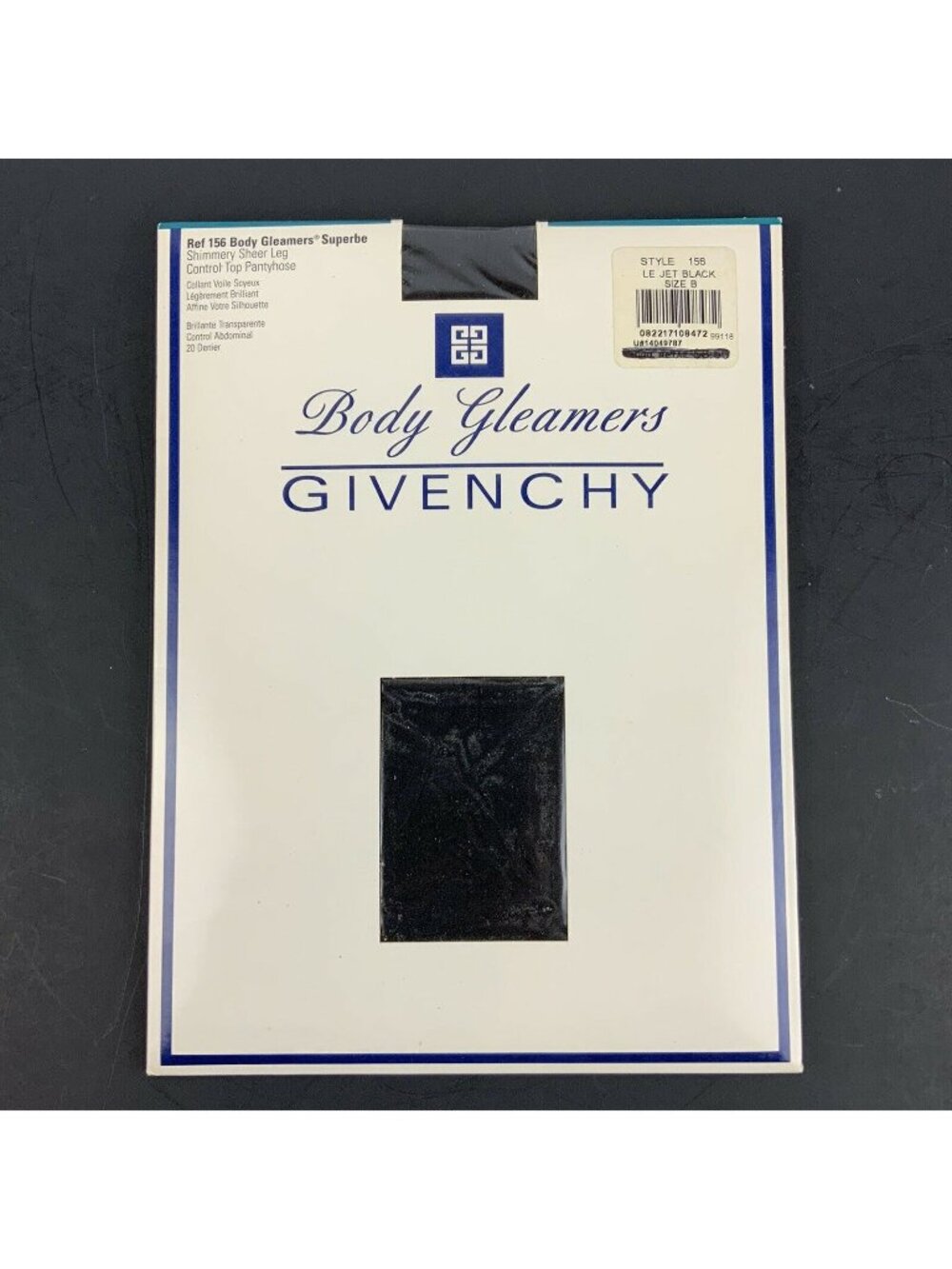 Givenchy Body Gleamers Control Top Pantyhose Jet Black Size B Medium